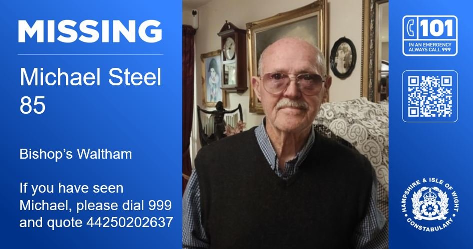 Have you seen missing Michael Steel, 85, from Bishop's Waltham?