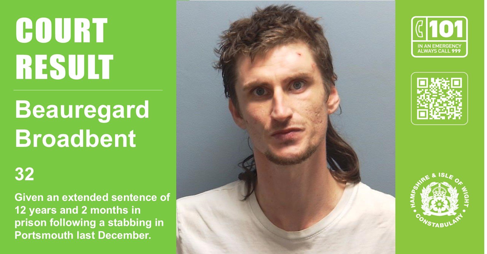 Man handed extended sentence of 12 years in prison following a stabbing in Portsmouth