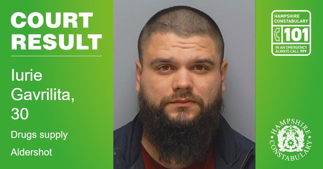 Drug dealer, 30, jailed for two and a half years after officers find cocaine in Aldershot