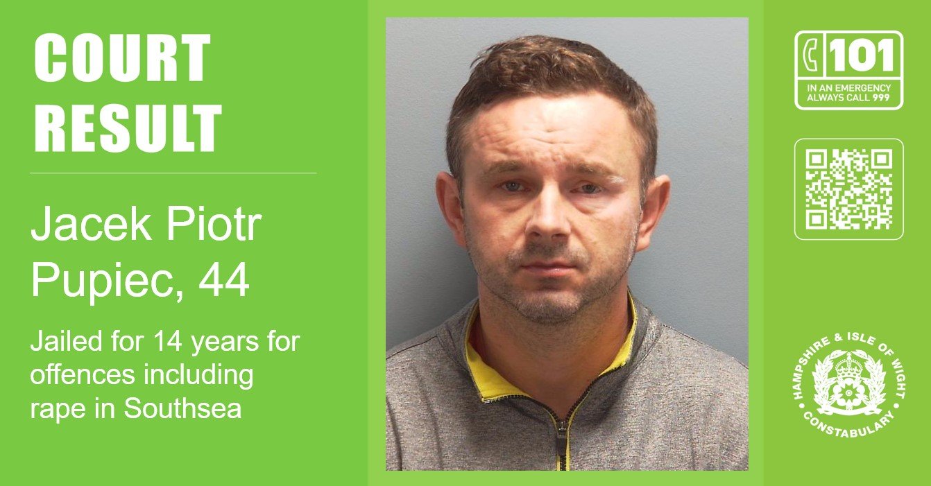 an jailed for 14 years for offences including rape in Southsea