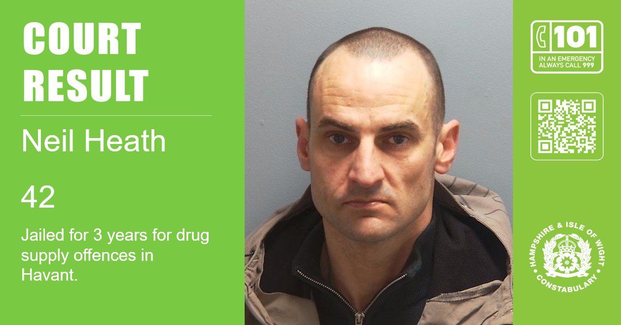 Man jailed for three years for drug offences in Havant