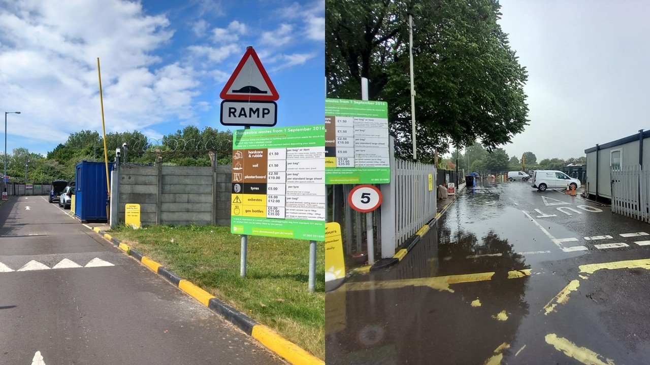 Temporary closures at Weymouth and Dorchester recycling centres this month