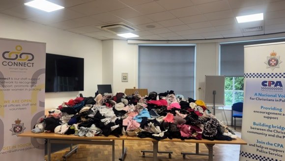 Wiltshire Police Collects Mountain of Bras to Support Breast Cancer Charity