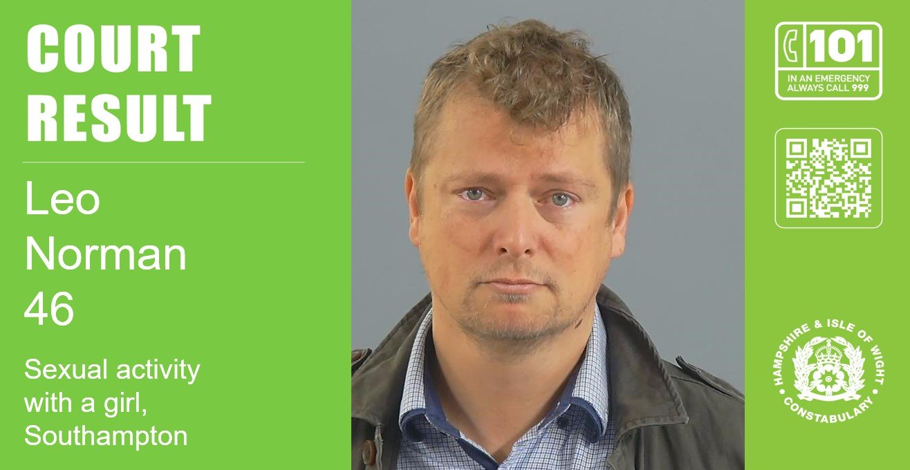 Former teacher jailed following non-recent sexual offences at Southampton school