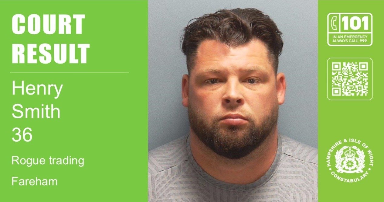 Titchfield man sentenced to three years and seven months in prison for rogue trading offences in Fareham