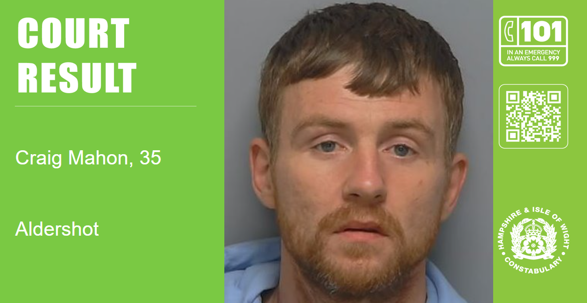 Man, 35, jailed for threatening taxi driver with a knife in Aldershot