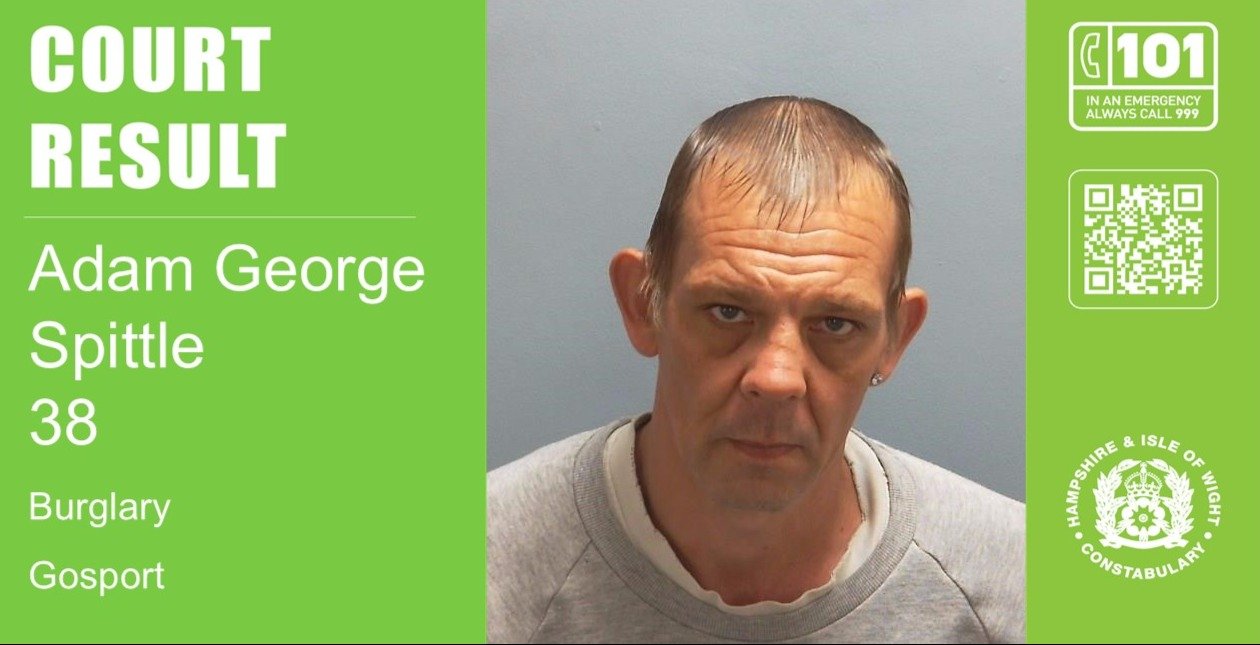 Man sentenced to three-years-and-five months in prison following Gosport burglaries