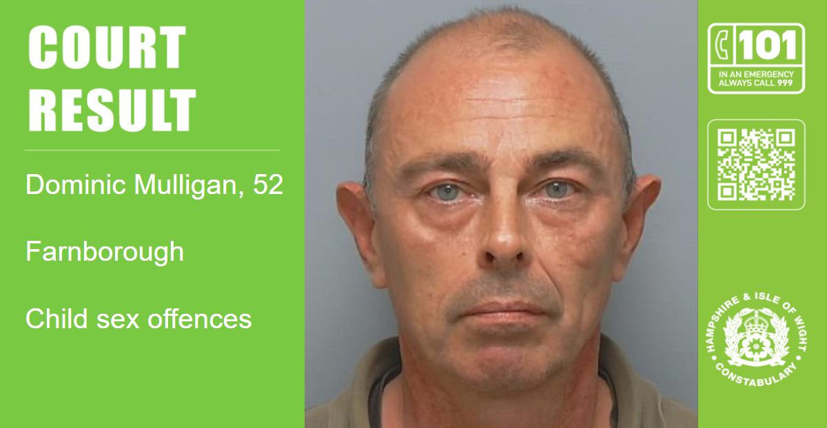 Man, 52, jailed for 18 years for child sex offences in Farnborough