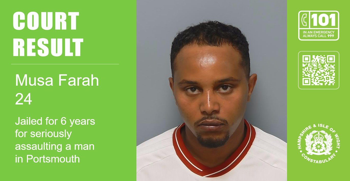 Musa Farah jailed for six years for seriously assaulting another man in Portsmouth