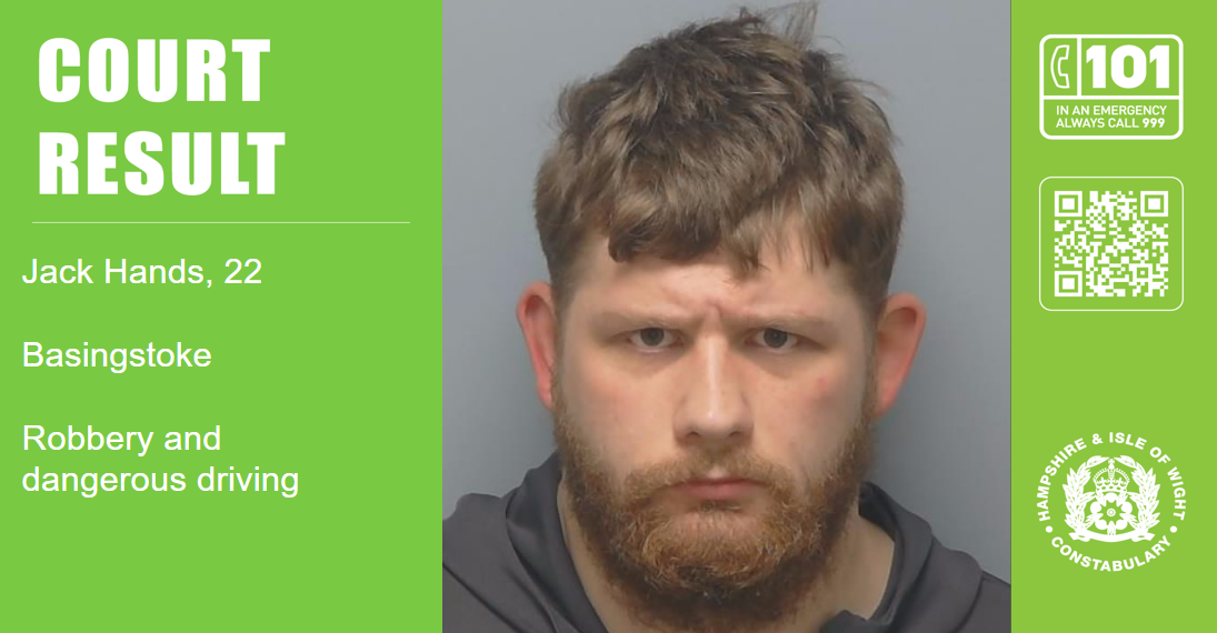 Jack Hands, 22, jailed for stealing a car and driving dangerously in Basingstoke