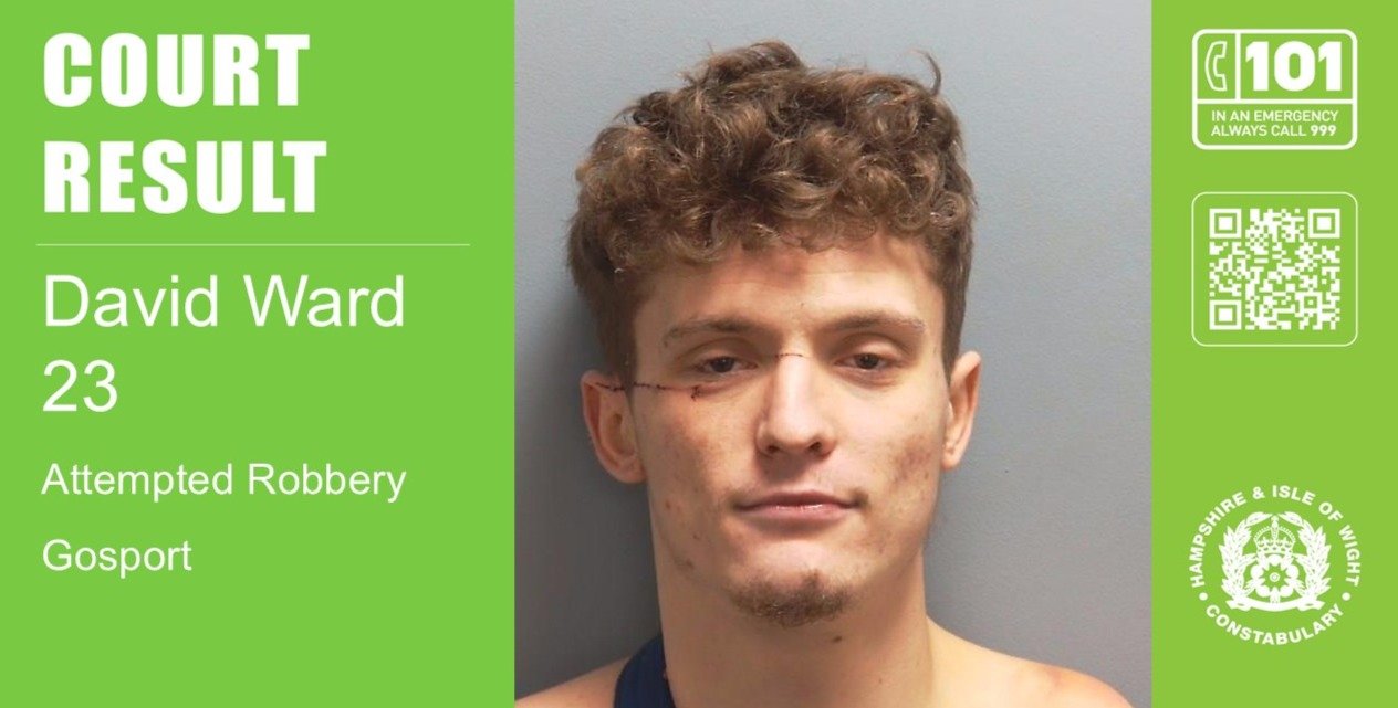 Man sentenced to four-and-a-half years in jail for attempted robbery and wounding with intent in Gosport
