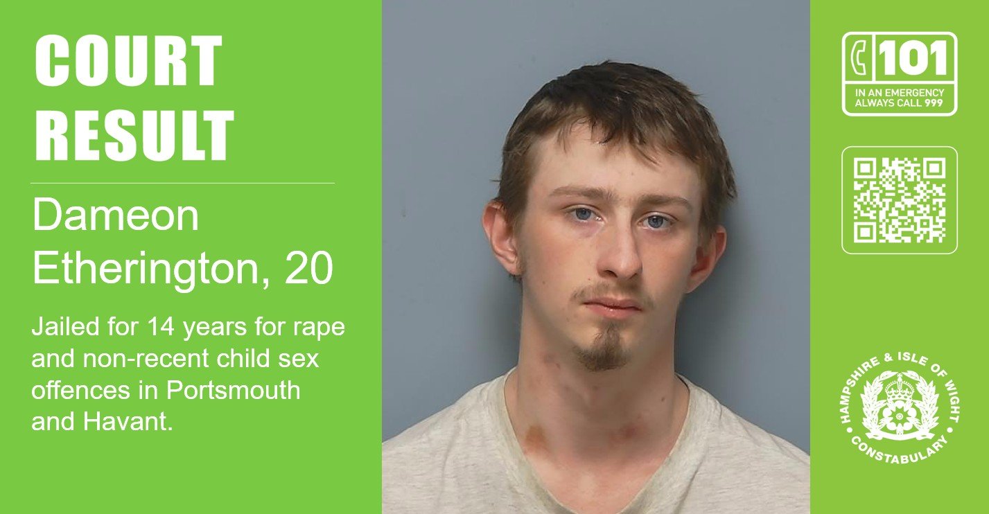 Man jailed for 14 years for rape and non-recent child sex offences in Portsmouth and Havant