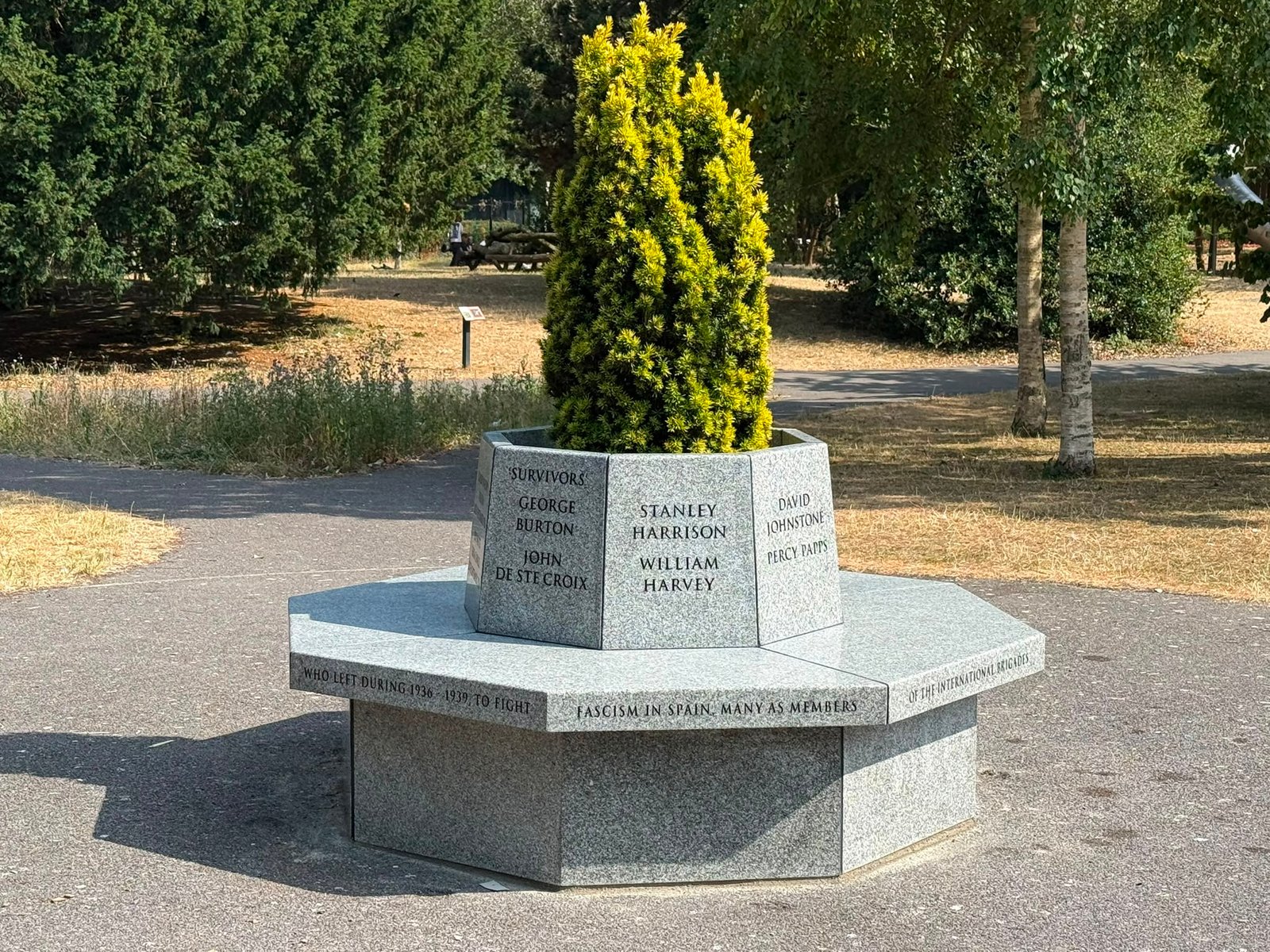 International Brigades bench installed in Victoria Park