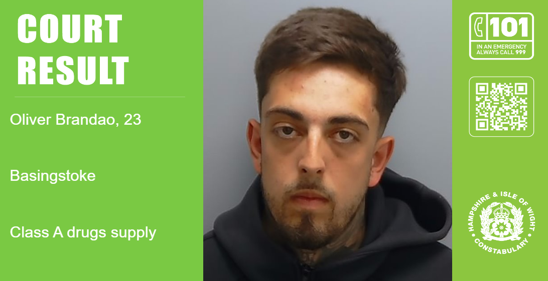 Drug dealer, 23, jailed for five years after he was caught following foot chase in Basingstoke