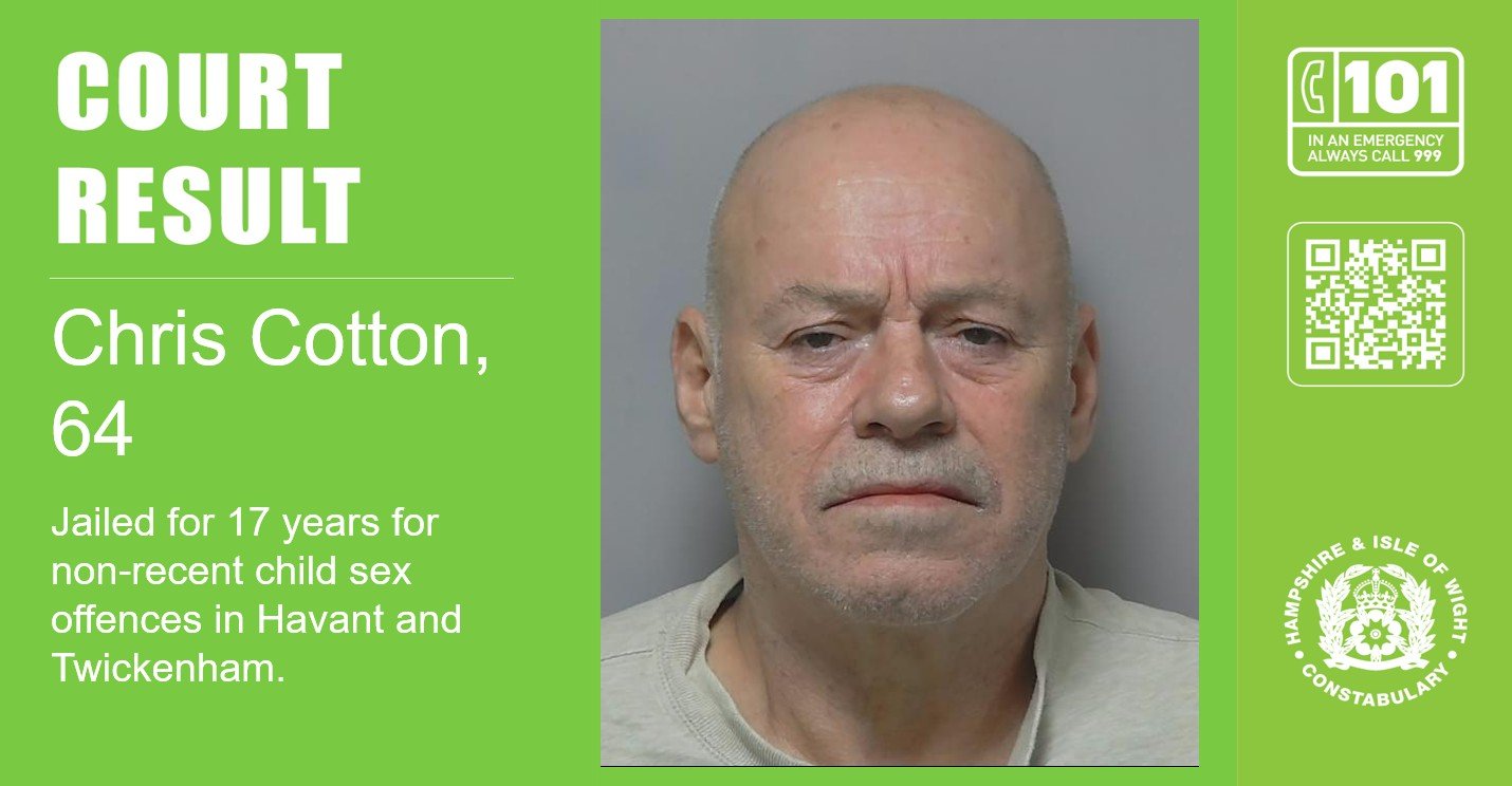 Man, 64, jailed for 17 years for 11 non-recent child sex offences in Leigh Park and Twickenham