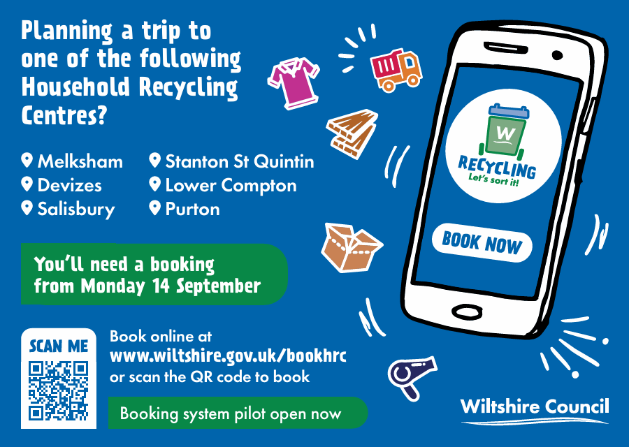 Pilot booking system now open for six Wiltshire Household Recycling Centres