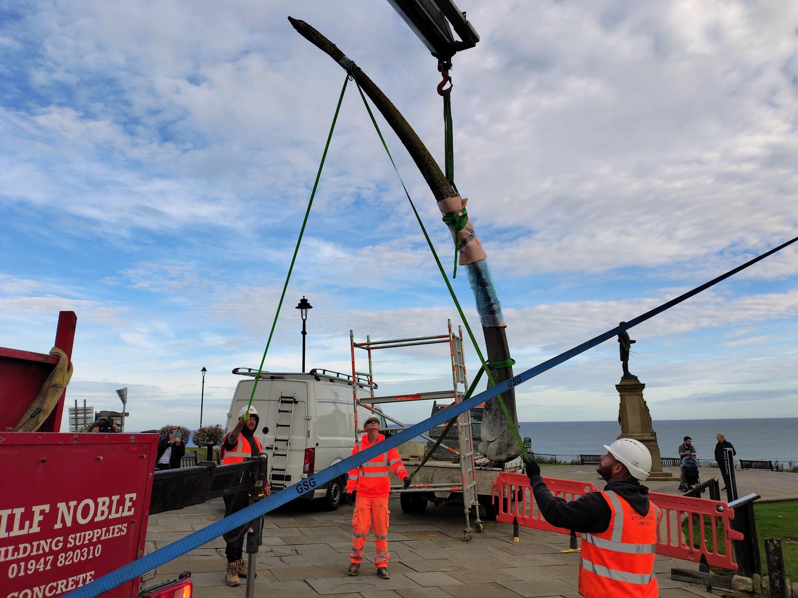 Whitby whale bone arch removed ahead of bronze replacement