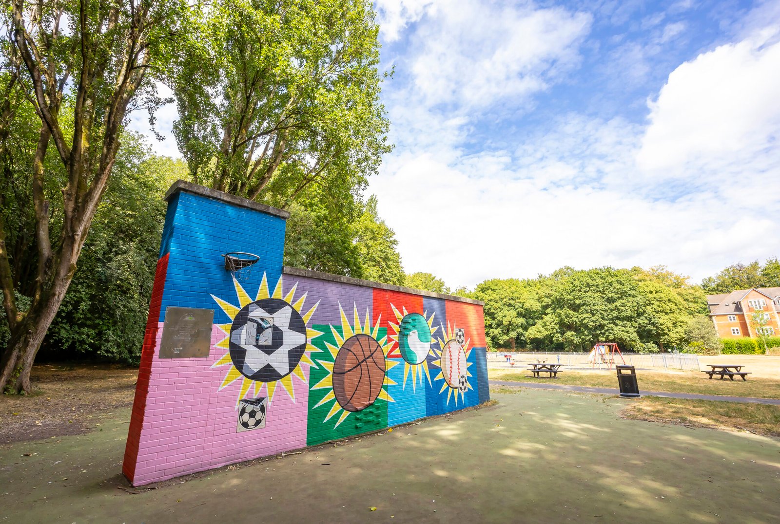 Young artists create striking new look for kickabout wall