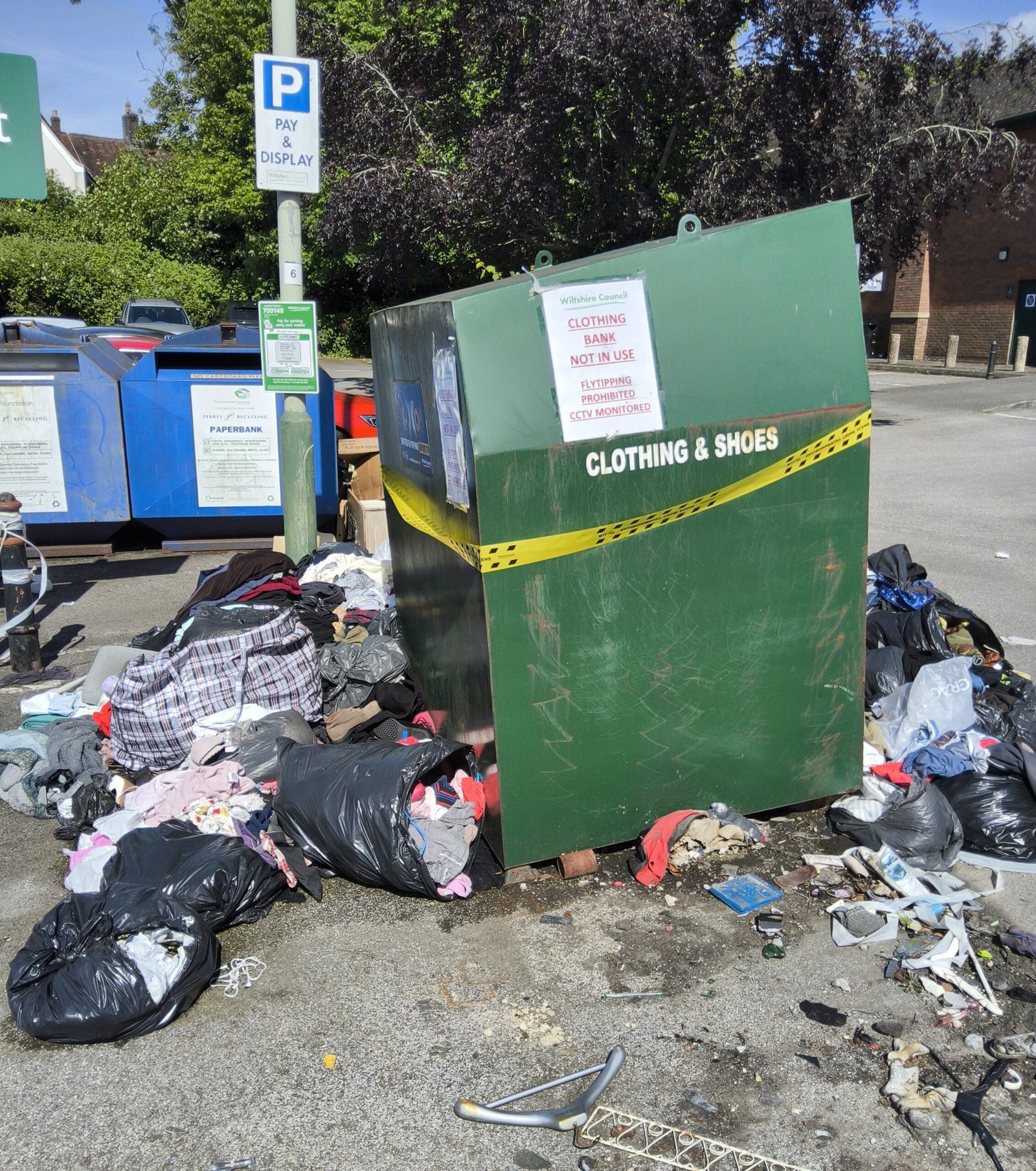 Council warns that leaving waste beside recycling banks can still be fly-tipping